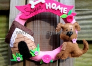 Oxana-Galerie.de Filzkranz Hund Sweet Home Hundehütte rosa