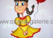 Oxana-Galerie.de Mädchen mit rotem Luftballon
